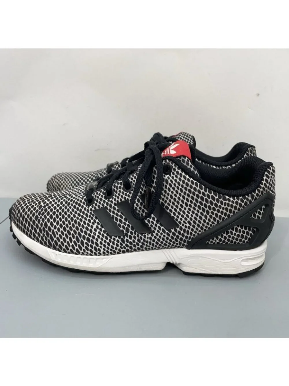 adidas ZX Flux Sneakers Shoes Torsion Casual Geometric Black Snakeskin Mens 6